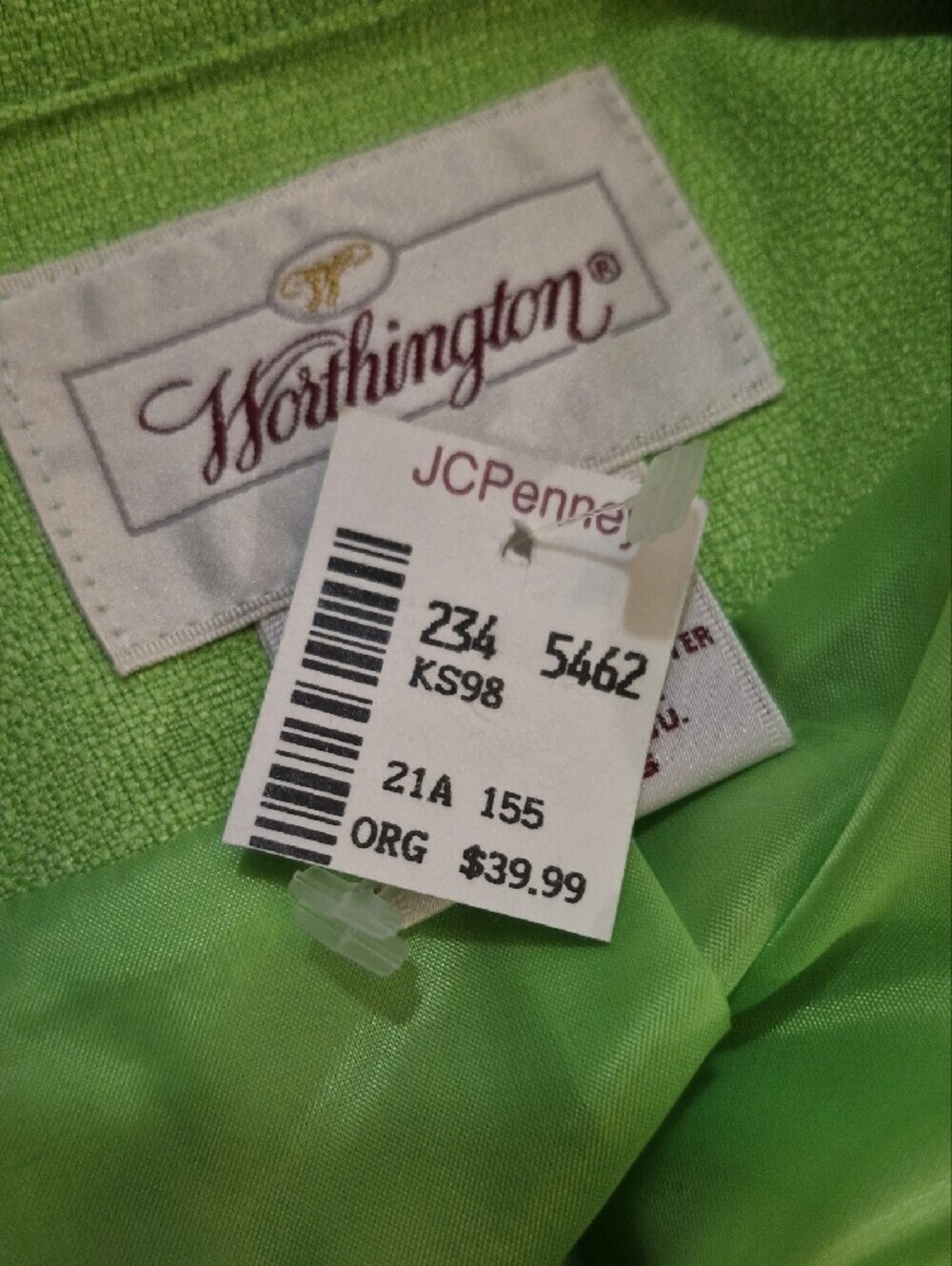 Vintage Tall Lime Green Single-Button Blazer - Picture 4 of 5